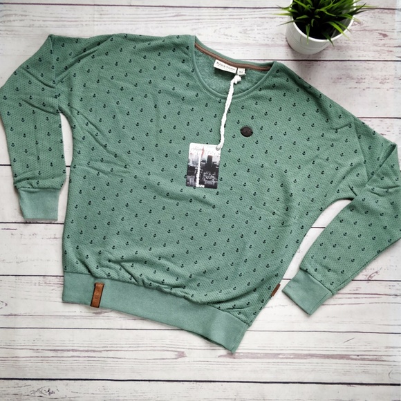 NWT NAKETANO Anchor Print Drop Shoulder Sweatshirt - Picture 1 of 7